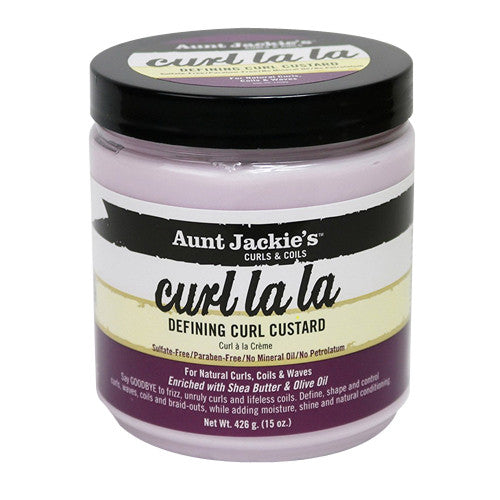 Aunt Jackies Curls And Coils Curl La La Defining Curl Custard, Enriched with Shea Butter and Olive Oil, 15 oz
